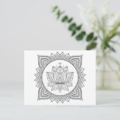 大人の着色の東洋の花の郵便はがき シーズンポストカード (スタンド正面)