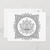 大人の着色の東洋の花の郵便はがき シーズンポストカード (正面/裏面)