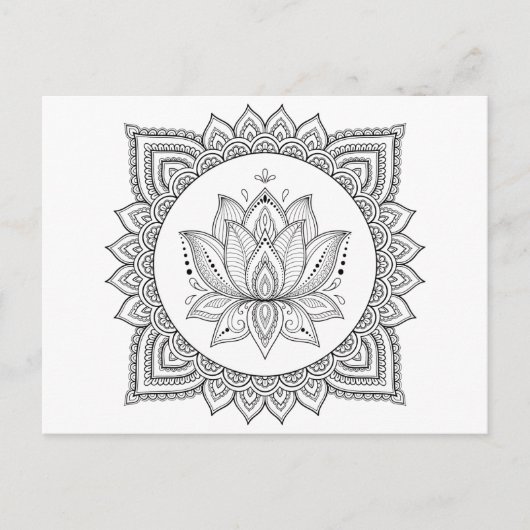 大人の着色の東洋の花の郵便はがき シーズンポストカード (正面)