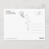 大人の着色アルパカバタフライDIYポストカード ポストカード (裏面)