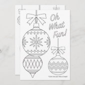 大人の着色クリスマスオーナメント シーズンカード (正面/裏面)