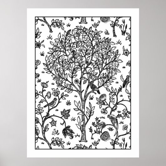 大人の着色ポスターWilliam Morris Tree of Life ポスター (正面)