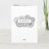 大人の着色本スタイルDIYグリーティングカード カード (裏面)