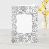 大人の着色本スタイルDIYグリーティングカード カード (黄色い花)