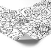 大人の着色花DIYポスター（8.5x11インチ小） ポスター (角)