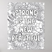 大人の着色 – 「ストロングが新しい。 やる気を起こさせる ポスター (正面)