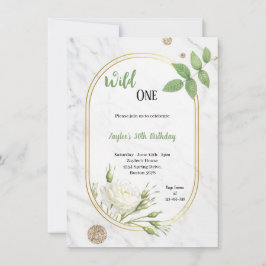 大人の緑とwhit誕生日パーティーの招待 招待状