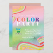 大人の色をテーマにしたパーティの招待状 招待状 (正面/裏面)