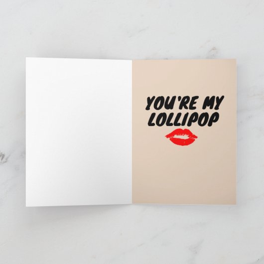 大人の色気たっぷり夫への唇のサプライズラッピポップ挨拶 カード (内部)