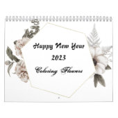 大人の花のための着色2023、独自の色 カレンダー (カバー)