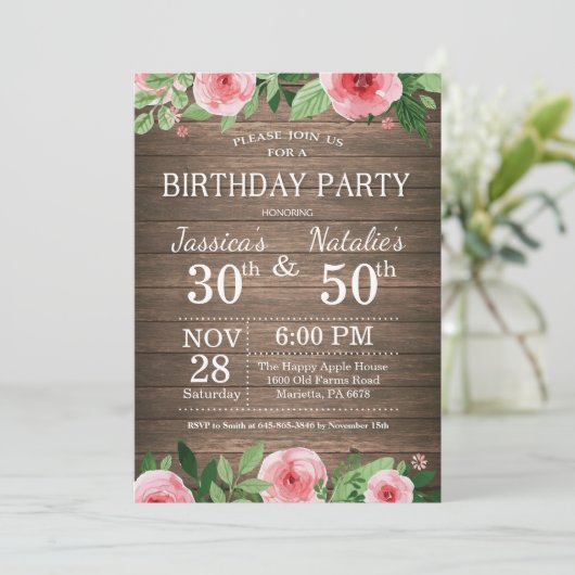 大人の花の素朴な共同誕生会 招待状 (スタンド正面)