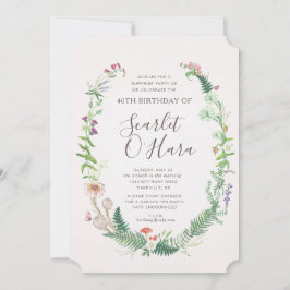 大人の花の誕生日招待状　あらゆる年齢の節目 招待状