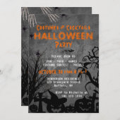 大人の衣装とカクテルハローウィンパーティ 招待状 (正面/裏面)