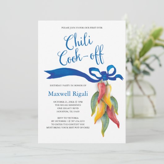 大人の誕生日の招待状を離れた唐辛子の調理師 招待状 (スタンド正面)