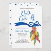 大人の誕生日の招待状を離れた唐辛子の調理師 招待状 (正面/裏面)