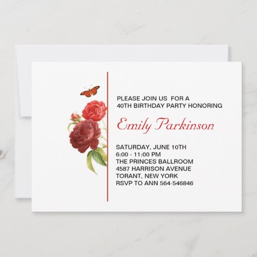 大人の誕生日の招待 招待状 (正面)