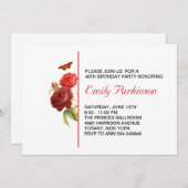 大人の誕生日の招待 招待状 (正面/裏面)