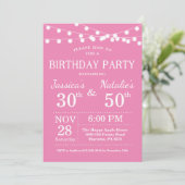 大人の誕生日パーティーの招待ピンク 招待状 (スタンド正面)