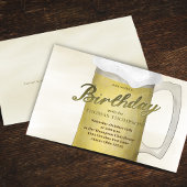 大人の誕生日パーティーウォーターカラービール 招待状