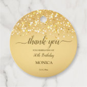 大人の誕生日パーティーエレガント金ゴールドミニマル フェイバータグ (正面)