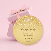 大人の誕生日パーティーエレガント金ゴールドミニマル フェイバータグ