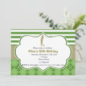 大人の誕生日招待状 ゴルフグリーンゴールド 招待状 (スタンド正面)