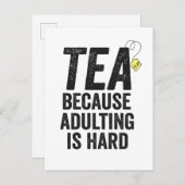 大人の責任はつらいよ 笑 茶でも飲もう インビテーションポストカード (正面/裏面)
