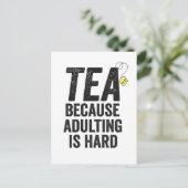大人の責任はつらいよ 笑 茶でも飲もう インビテーションポストカード (スタンド正面)
