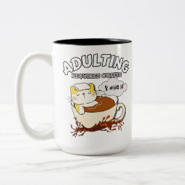 大人の責任を果たすにはコーヒーが必要 ツートーンマグカップ