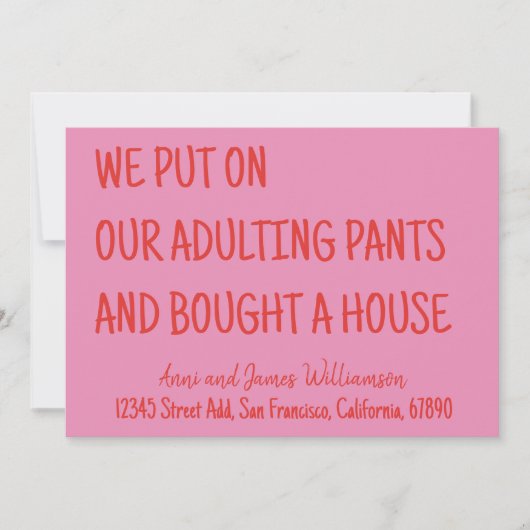 大人の責任を背負って家を買いました 案内状 (正面)