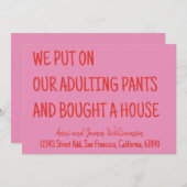 大人の責任を背負って家を買いました 案内状 (正面/裏面)