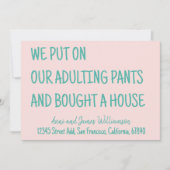 大人の責任を背負って家を買いました 案内状 (正面)