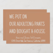 大人の責任を背負って家を買いました 案内状 (正面/裏面)