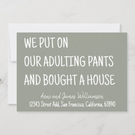 大人の責任を背負って家を買いました A 案内状 (正面)