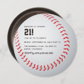 大人の野球誕生日をテーマにしたパーティー 招待状 (正面/裏面)