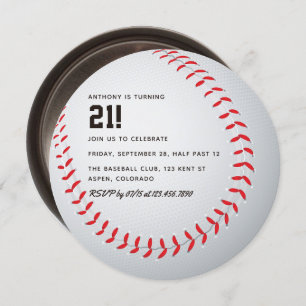 大人の野球誕生日をテーマにしたパーティー 招待状