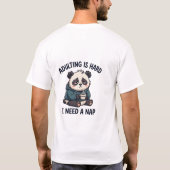 大人の階段は難しいパンダTシャツ Tシャツ (裏面)