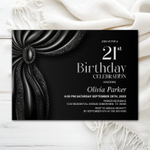 大人への第一歩、21歳の誕生日パーティー ブラックカーテンのデザイン