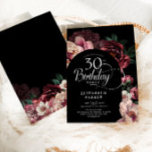 大人への門扉、30歳の誕生日 - 深紅とピンクの芍薬 招待状