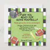 大人または子供のためのサッカーパーティの招待状 招待状 (正面)