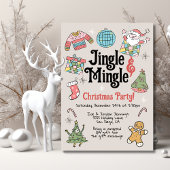 大人または子供のレトロドードルクリスマスパーティー 招待状