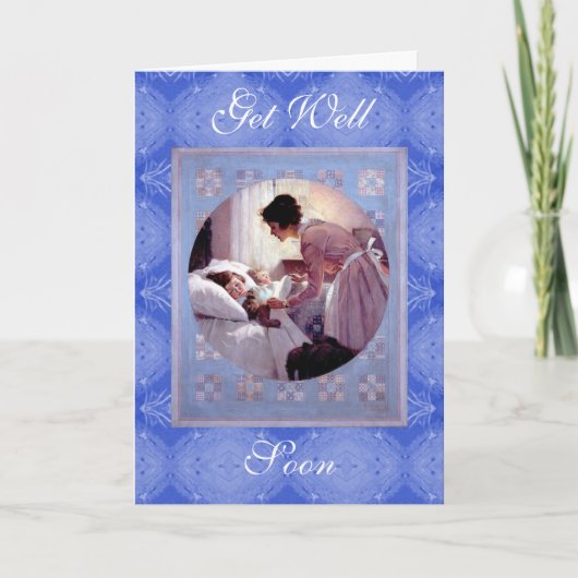 大人または子供のヴィンテージのGet Well Card カード (正面)