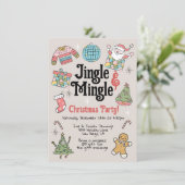 大人も子供もレトロドゥードルクリスマスパーティー 招待状 (スタンド正面)