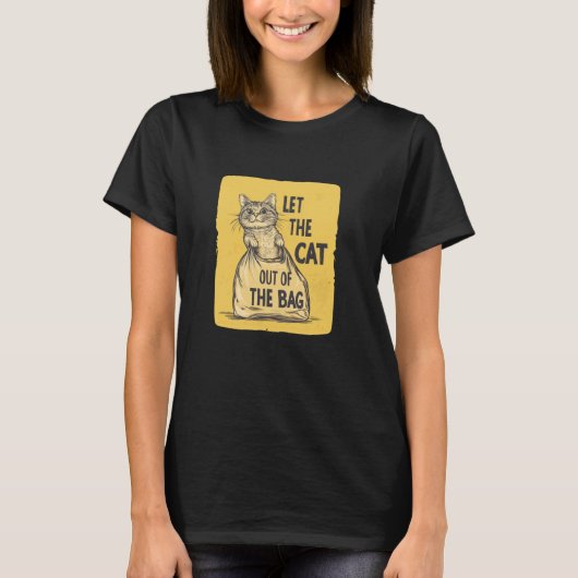 大人も子供も使える素晴らしい猫の袋のイディオムのコスチューム Tシャツ (正面)