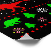 大人も子供も着られる恐竜のクリスマスセーター ポスター (角)