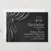 大人も子供も 誕生日パーティ ブラックカーテン 招待状 (正面)