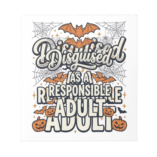 大人らしく変装 ハロウィンベクター ノートパッド (正面)