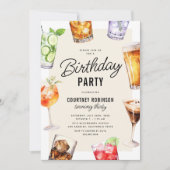 大人アルコール飲料バースデーパーティー 招待状 (正面)