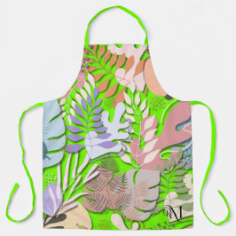 大人エプロン:離れ抽象芸術(緑) エプロン