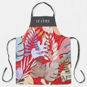 大人エプロン:離れ抽象芸術(赤)&文字バー エプロン (正面)